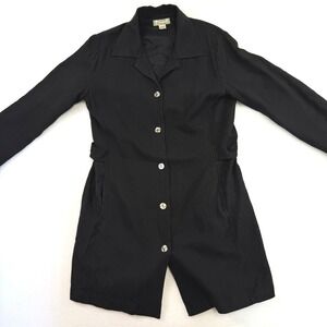 Vintage Tommy Bahama Womens Silk Wool Blend Longline Jacket Black Small